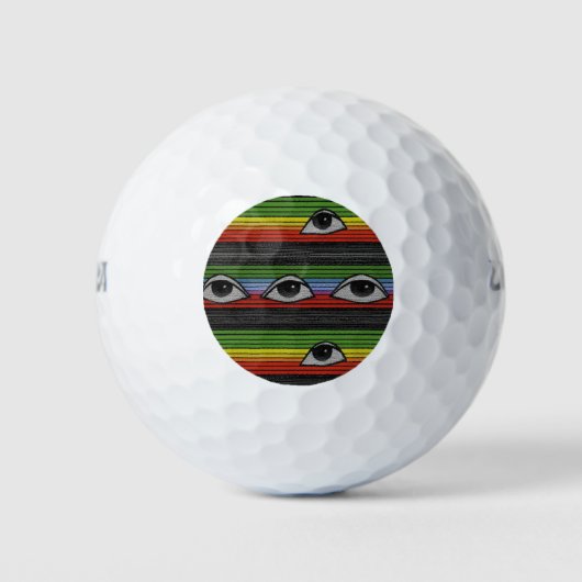Psychedelisch oogpatroon golfballen (Voorkant)