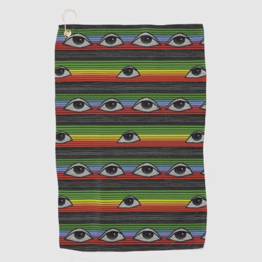 Psychedelisch oogpatroon golfhanddoek (Voorkant)