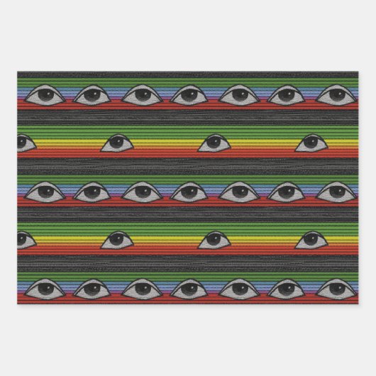 Psychedelisch oogpatroon inpakpapier vel (Voorkant 3)