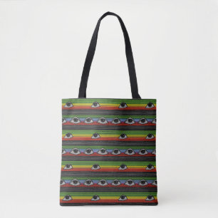 Psychedelisch oogpatroon tote bag