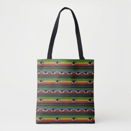 Psychedelisch oogpatroon tote bag (Voorkant)