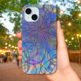 Psychedelisch Paars Roze Funky Kleurrijk Moderne K iPhone 15 Case