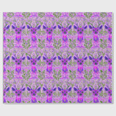 Psychedelisch paarse hertenpatroon cadeaupapier (Vlak)