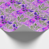 Psychedelisch paarse hertenpatroon cadeaupapier (Hoek)