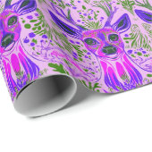 Psychedelisch paarse hertenpatroon cadeaupapier (Rol Hoek)