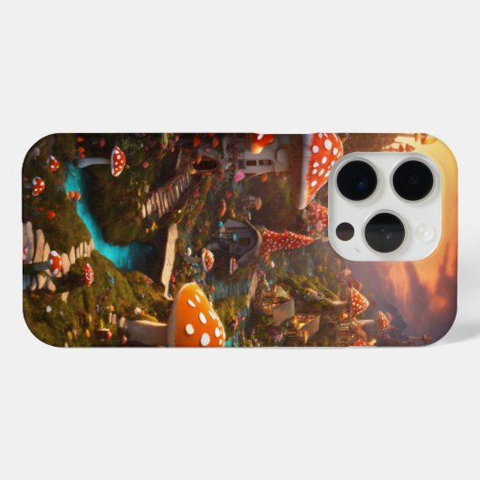 Psychedelisch Paddenstoelendorp – Intrigerende 3D- Case-Mate iPhone Case (Achterkant (horizontaal))
