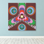 Psychedelisch patroon retro kunst uit de jaren 70 canvas afdruk (Insitu (Houten vloer))