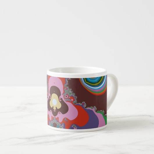 Psychedelisch patroon retro kunst uit de jaren 70 espresso kop (Voorkant rechts)