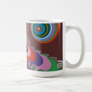 Psychedelisch patroon retro kunst uit de jaren 70 koffiemok