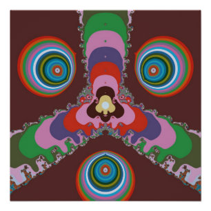 Psychedelisch patroon retro kunst uit de jaren 70 perfect poster