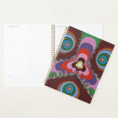 Psychedelisch patroon retro kunst uit de jaren 70 planner (Display)