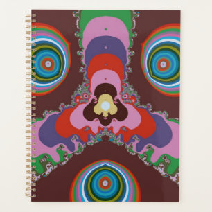 Psychedelisch patroon retro kunst uit de jaren 70 planner