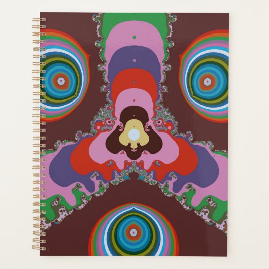 Psychedelisch patroon retro kunst uit de jaren 70 planner (Voorkant)