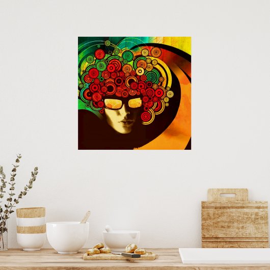 psychedelisch pop art poster VAN 8.99 (Keuken)