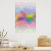 Psychedelisch Poster: Abstracte kleurengolven Poster (Keuken)