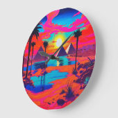 Psychedelisch Poster Kunst Egyptisch Landschap Grote Klok (Hoek)