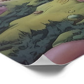 Psychedelisch Poster met een fantastisch landschap (Hoek)