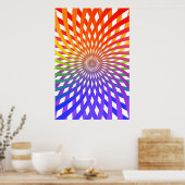 Psychedelisch Poster: Regenboogspiraal Poster (Keuken)