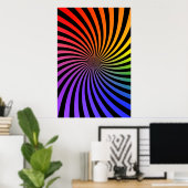 Psychedelisch Poster: Regenboogspiraal Poster (Thuiskantoor)