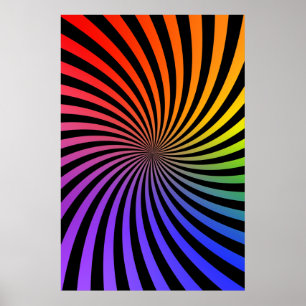 Psychedelisch Poster: Regenboogspiraal Poster
