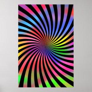 Psychedelisch Poster: Spiral met meerdere kleuren Poster
