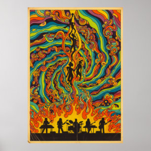 psychedelisch Poster uit de jaren zeventig met Tr