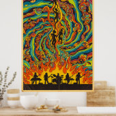 psychedelisch Poster uit de jaren zeventig met Tr (Keuken)