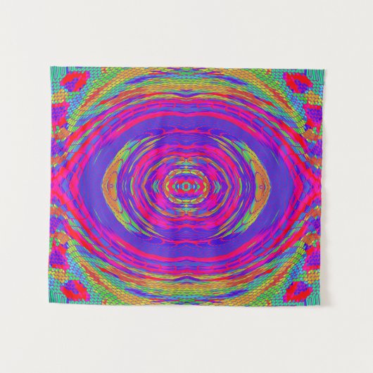 Psychedelisch radiaal patroon wandkleed (Voorkant (horizontaal))