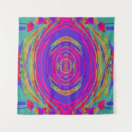 Psychedelisch radiaal patroon wandkleed (Voorkant)