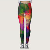 Psychedelisch Retro Hippie Patroon Leggings (Voorkant)