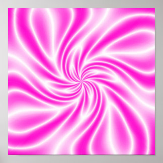 Psychedelisch Roze Werveling Poster