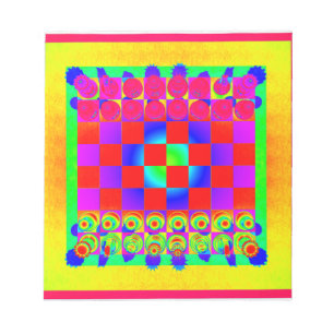 Psychedelisch Schaakbord en Schaakstukken Notitieblok
