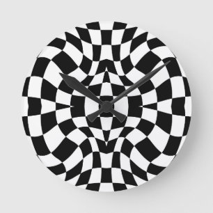 Psychedelisch schaakspel ronde klok