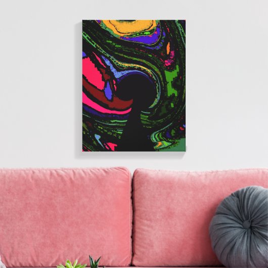 Psychedelisch sleutelgat ~ 24x18 / .75 "dik canvas afdruk (Insitu (Woonkamer))