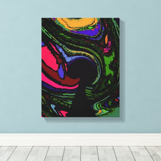 Psychedelisch sleutelgat ~ 24x18 / .75 "dik canvas afdruk (Insitu (Houten vloer))