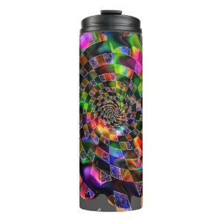 psychedelisch spiraalmozaïek thermosbeker