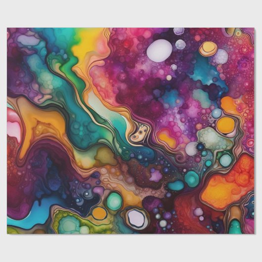 Psychedelisch surrealistisch Waterverf patroon Cadeaupapier (Vlak)