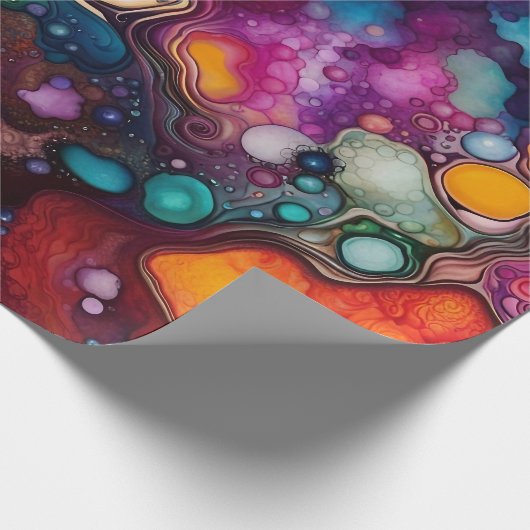 Psychedelisch surrealistisch Waterverf patroon Cadeaupapier (Hoek)