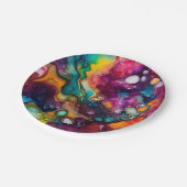Psychedelisch surrealistisch Waterverf patroon Papieren Bordje (Gekanteld)
