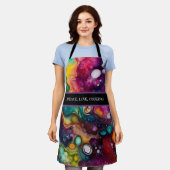 Psychedelisch surrealistisch Waterverf patroon Schort (Gedragen)