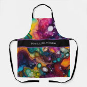 Psychedelisch surrealistisch Waterverf patroon Schort (Voorkant)