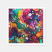 Psychedelisch surrealistisch Waterverf patroon Servet (Voorkant)