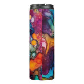 Psychedelisch surrealistisch Waterverf patroon Thermosbeker (Achterkant)