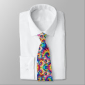 Psychedelisch Tie-Dye Bloemmotief Stropdas (Gebonden)