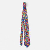 Psychedelisch Tie-Dye Bloemmotief Stropdas (Achterkant)
