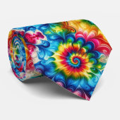 Psychedelisch Tie-Dye Patroon Stropdas (Opgerold)