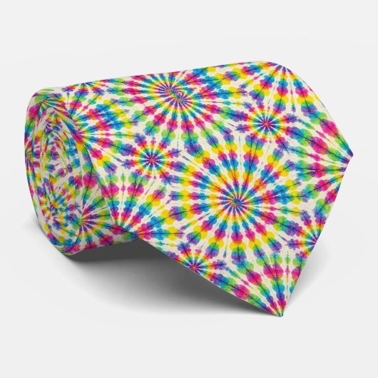 Psychedelisch Tie-Dye Patroon Stropdas (Opgerold)