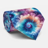 Psychedelisch Tie-Dye Patroon Stropdas (Opgerold)