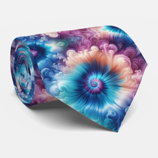 Psychedelisch Tie-Dye Patroon Stropdas (Opgerold)