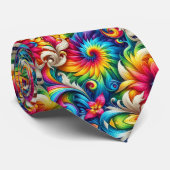 Psychedelisch Tie-Dye Patroon Stropdas (Opgerold)